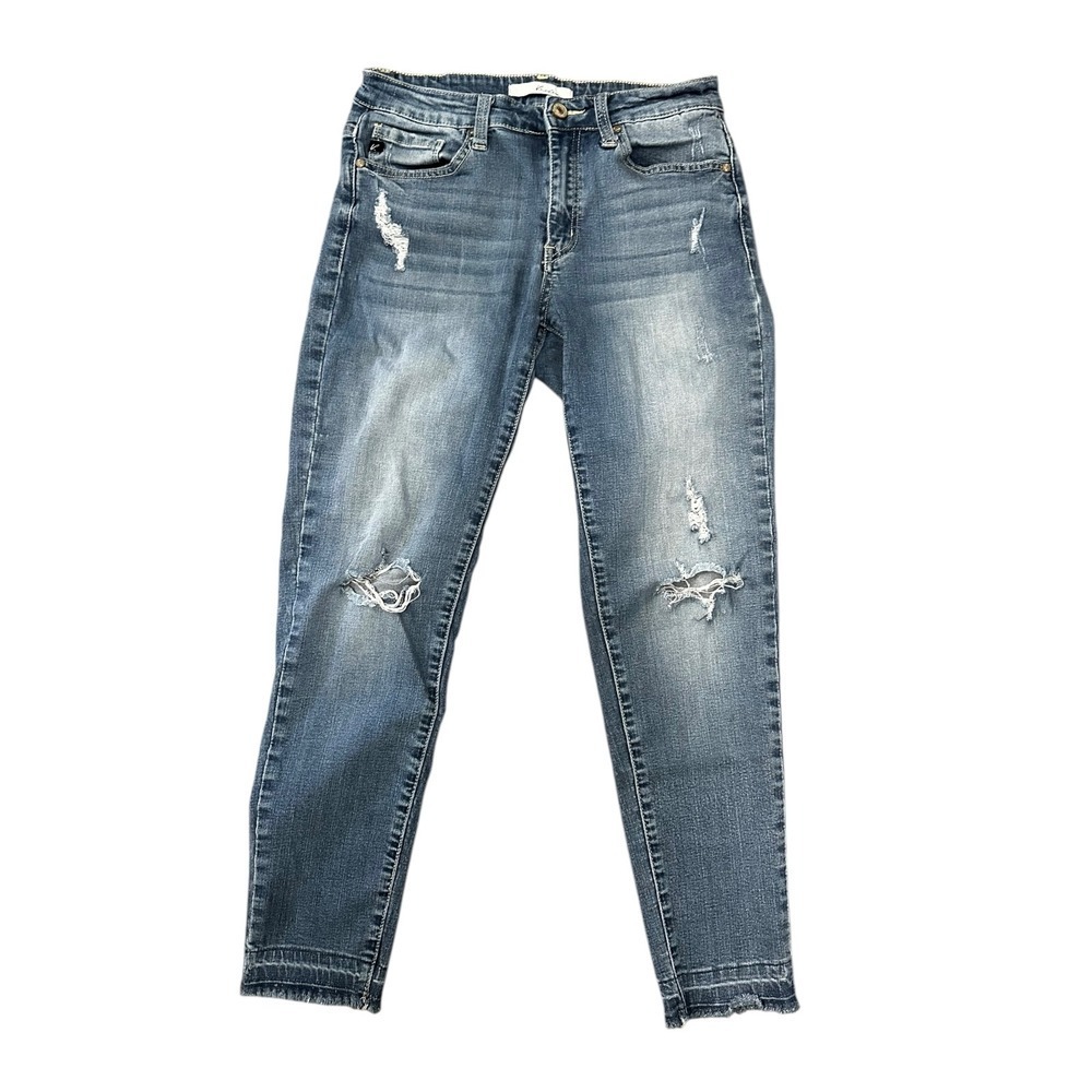 KanCan Women's Skinny Distressed Light Blue Jeans